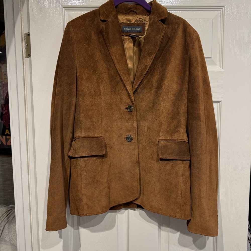Banana Republic Vintage Tan Suede Leather Jacket